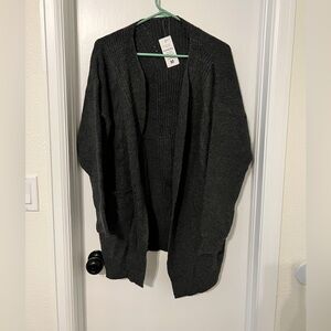 Medium gray knit cardigan